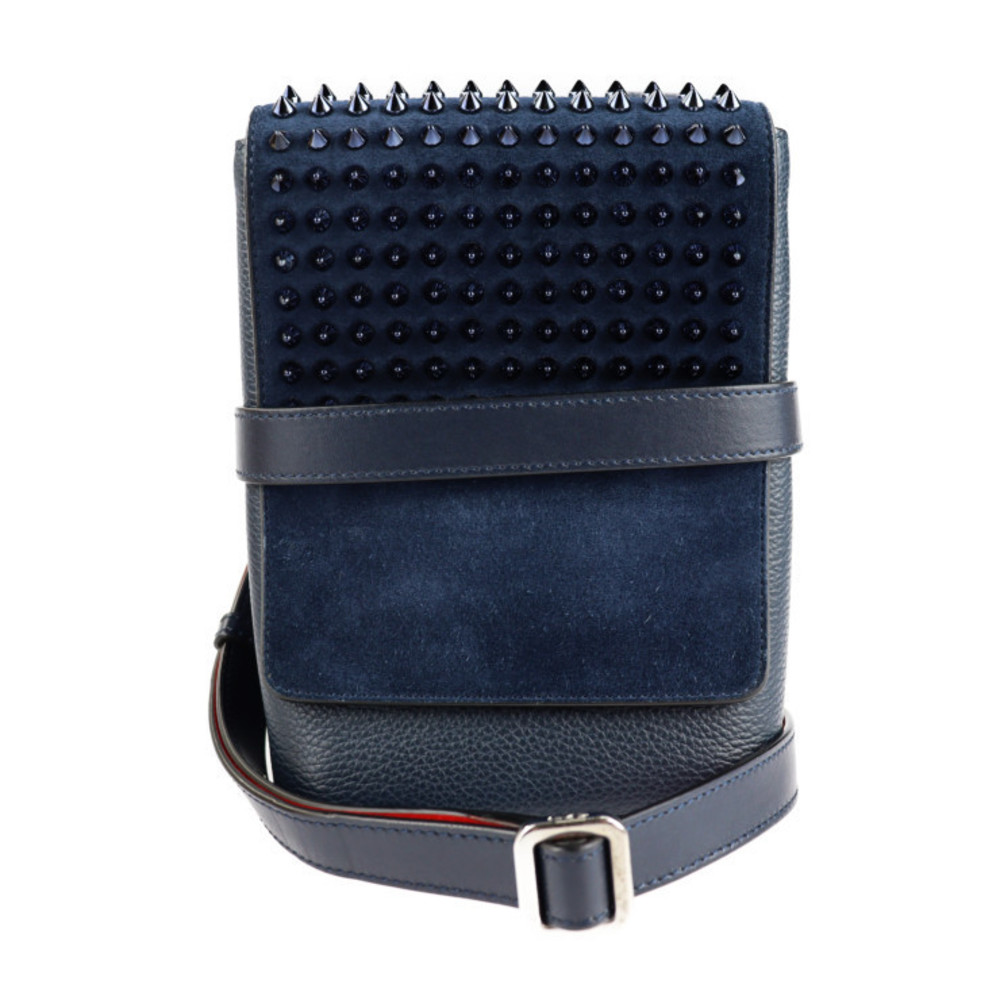 Christian Louboutin Bench Reporter Shoulder Bag Leather Navy Red